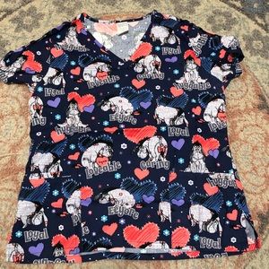 Disney Eeyore scrub top 100%cotten size M